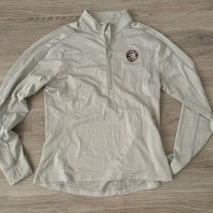 Quarter zip athletic sweater with raptors logo